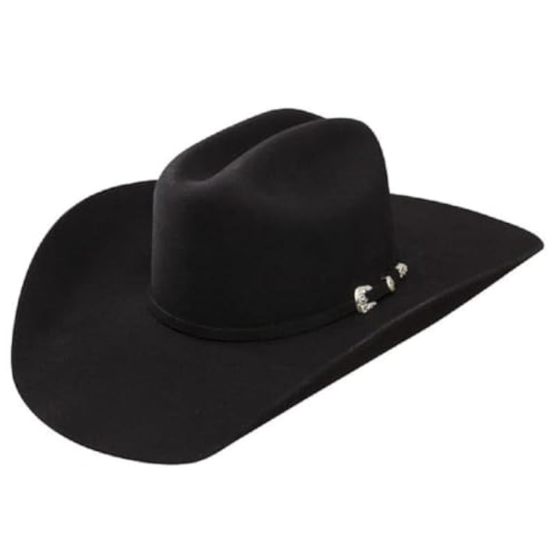 Stetson Hats & Caps ‎mens Stetson Brenham 4X Felt San Angelo Collection Cowboy Hat Ivory 4" Brim Black