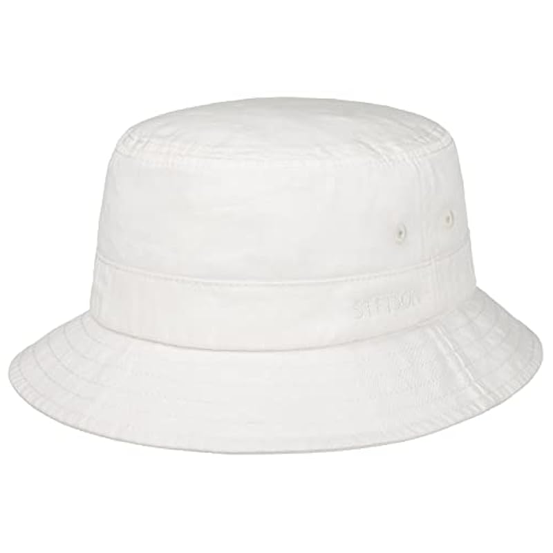 Stetson Stetson Twill Bucket Hat with UV Protection Women/Men - White ‎mens Accessories