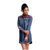 ‎womens Dresses Stetson Stetson Women's Denim Southwestern Stripe Dress - 11-057-0594-0308 BU X- US