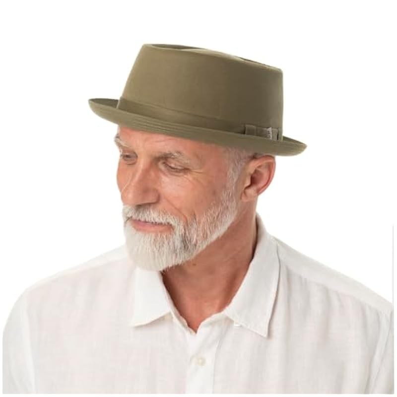 Stetson Hats & Caps ‎womens Stetson Cotton Pork Pie Cloth Hat Women/Men - Made in Italy Olive
