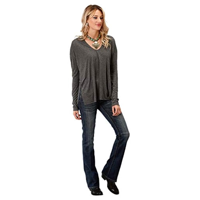 Stetson 0698 Rayon Spandex Jersey Top Grey SM Stetson ‎womens Tops, Tees & Blouses