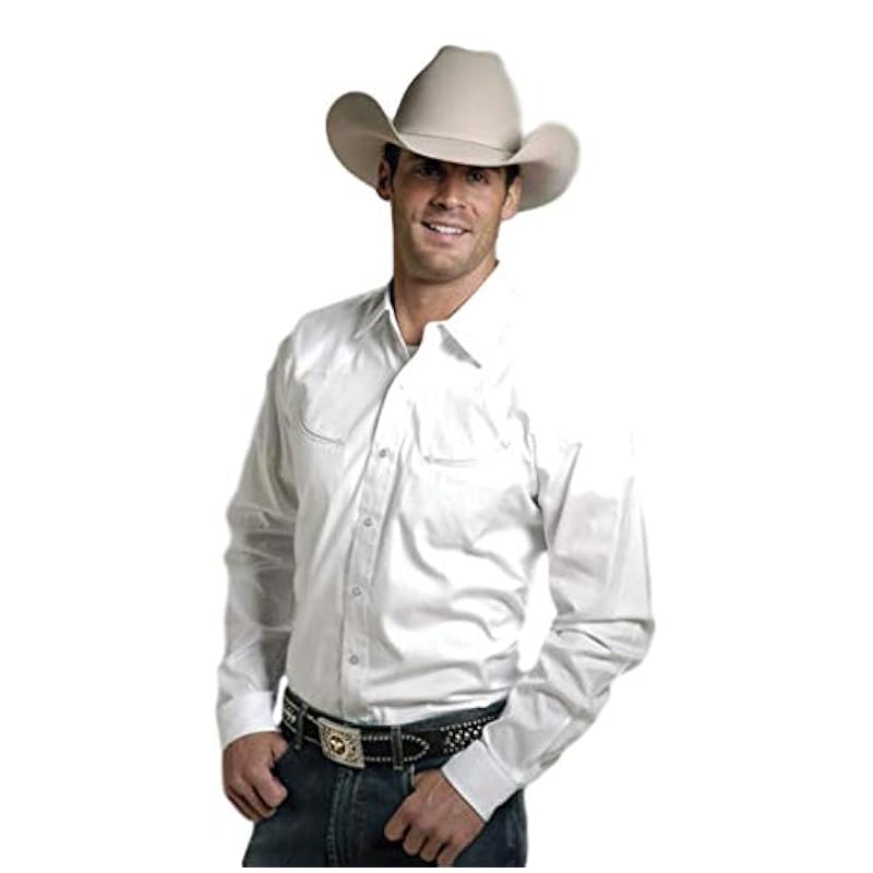 Stetson Stetson Western Shirt Mens L/S Snap White 11-001-0465-0025 WH White ‎mens Shirts