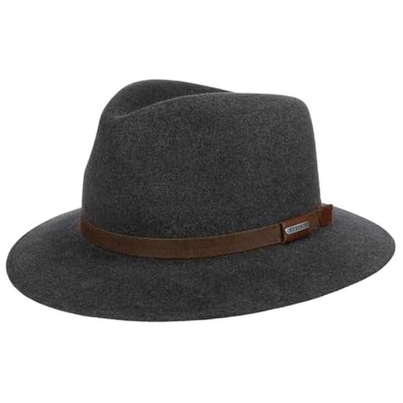 Stetson Wesburg Traveller Fur Felt Hat Women/Men Grey-Mottled 7 3/8 ‎mens Hats & Caps Stetson