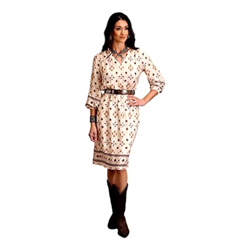 ‎womens Dresses Stetson Stetson Western Dress Womens 3/4 Sleeve L White 11-057-0590-6020 WH