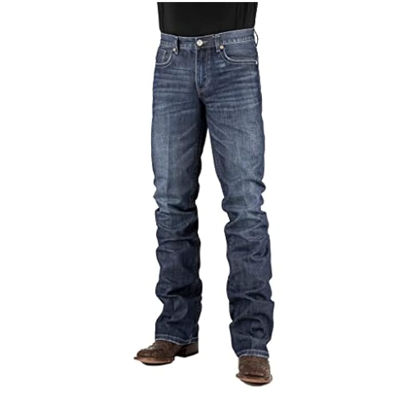 Stetson Jeans ‎mens Stetson Slim Fit Med Distress Stone Wash Slim Fit Medium Stone Wash Jean (27W x 40L) 11-004-1120-0028BU Blue