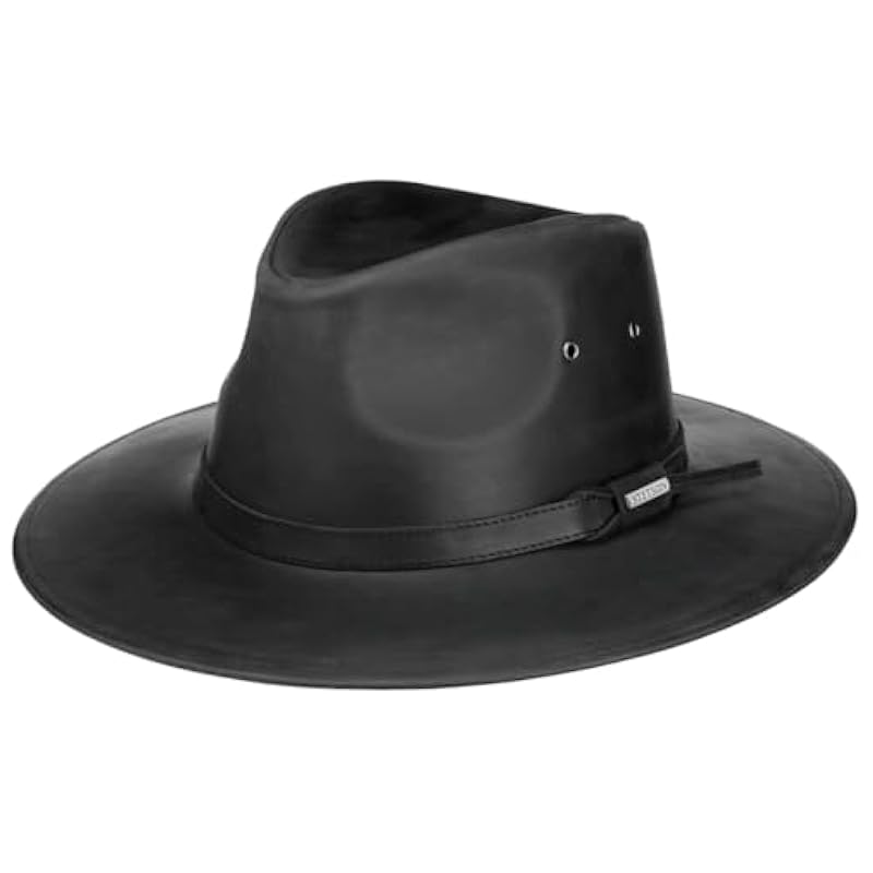 Stetson Hats & Caps ‎mens Stetson Glencross Western Buffalo Leather Hat Men - Black
