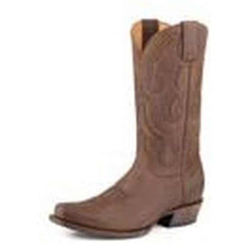 Stetson Boots ‎womens Stetson Mens Paxton Embroidered Snip Toe Casual Boots Mid Calf - Brown - Size 9.5 D