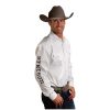 ‎mens Shirts Stetson Stetson Western Shirt Mens Wear L/S Snap 3XL White 11-001-0489-0025 WH