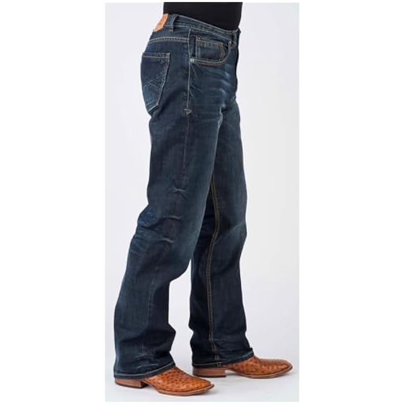 Stetson Men's Modern Fit Bootcut Jeans Blue 36W x 34L ‎mens Jeans Stetson