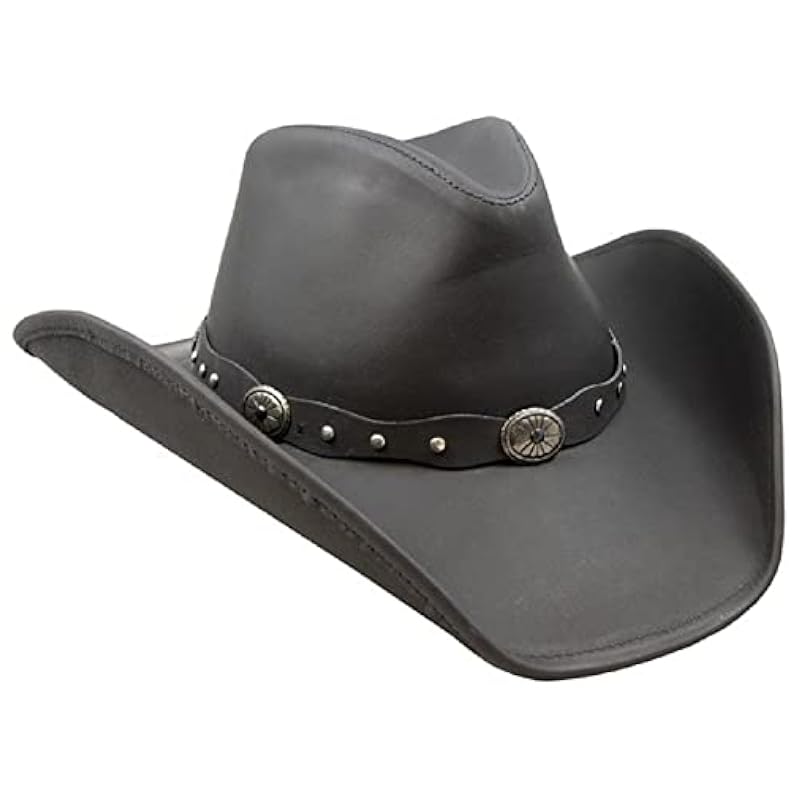 ‎unisex-ad Hats & Caps Stetson Stetson Roxbury Shapeable Leather Cowboy Western Hat Medium