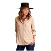 ‎womens Tops, Tees & Blouses Stetson Stetson Western Shirt Womens L/S Safari XL Brown 11-050-0565-2000 BR