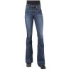 Stetson Jeans ‎womens Stetson Women's 921 Medium Wash High Rise Yoke Flare Jean Blue 6 34