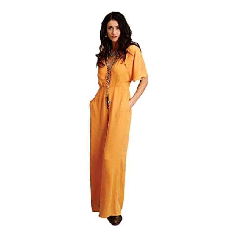 Stetson Western Jumpsuit Womens S/S M Yellow 11-062-0592-7043 YE ‎womens Jumpsuits, Rompers & Overalls Stetson