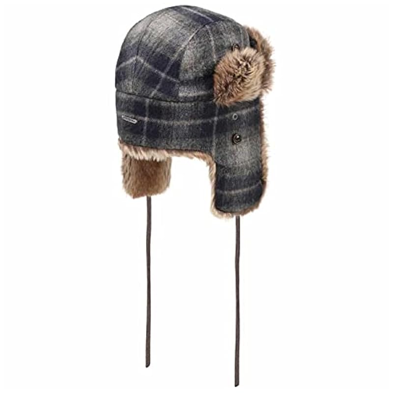 Stetson Hats & Caps ‎mens Stetson Lambswool Check Aviator Hat Men Blue 7 1/4-7 3/8