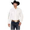 Stetson Shirts ‎mens Stetson Men's Solid White Logo Long Sleeve Snap Western Shirt White XX-Large