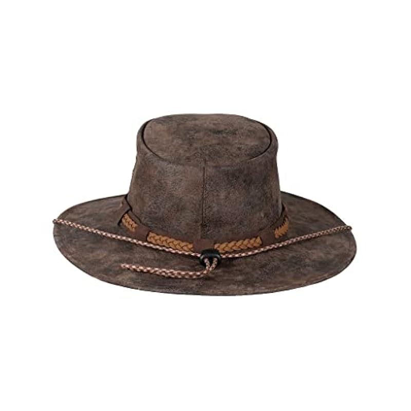 Stetson Men's Canberra Distressed Suede Aussie Safari Hat Brown ‎unisex-ad Hats & Caps Stetson