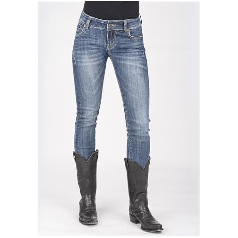 Stetson Women's 503 Pixie Stix Fit Skinny Straight Jeans Blue 10W x 34L Stetson ‎womens Jeans