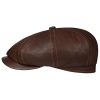 Stetson Stetson Hatteras New Lamb Nappa Flat Cap Men - Made in Germany Dark Brown ‎mens Hats & Caps