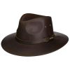 Stetson Stetson Glencross Western Buffalo Leather Hat Men - Dark Brown ‎mens Hats & Caps