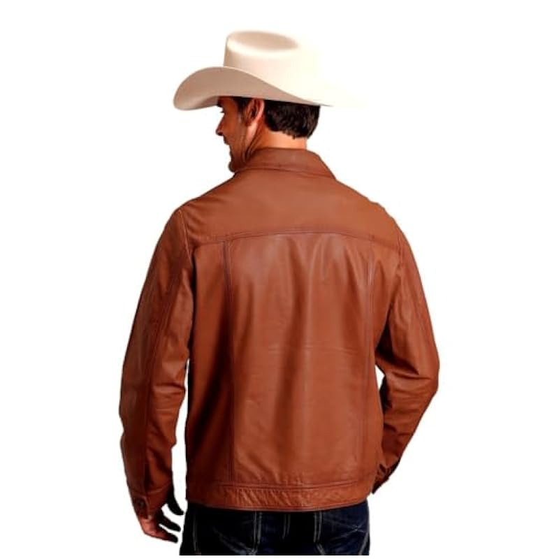 ‎men Jackets & Coats Stetson Stetson Western Jacket Mens Smooth Jean L Caramel 11-097-0539-6637 BR