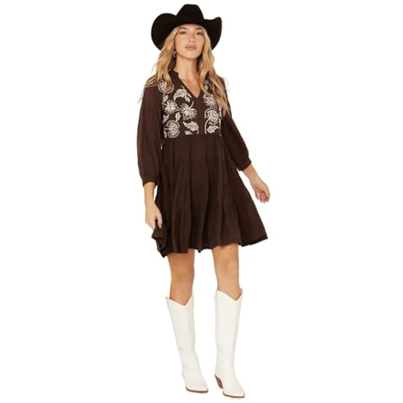 Stetson Dresses ‎womens Stetson Western Dress Womens 3/4 Peasant XL Brown 11-057-0565-0129 BR