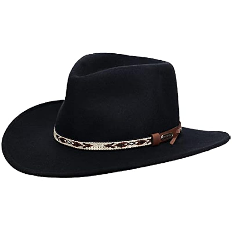 Ashley Hat, Black, L Stetson ‎mens Hats & Caps