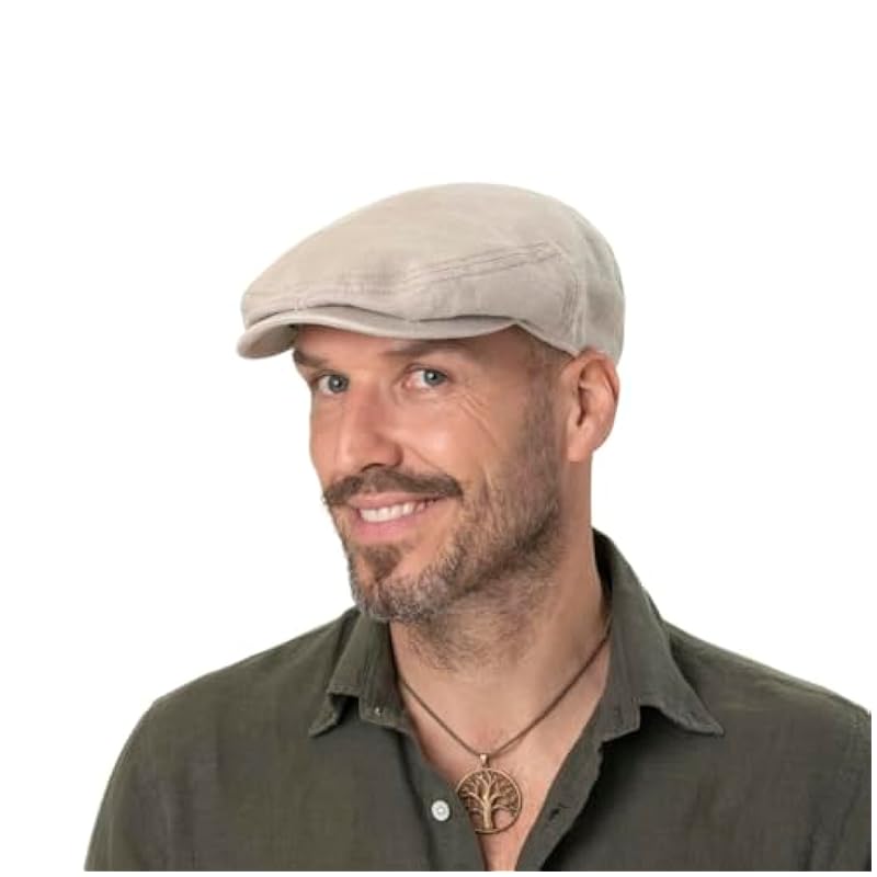 Stetson Kent Sustainable Linen Flat Cap Men - Made in The EU Oatmeal Stetson ‎mens Hats & Caps