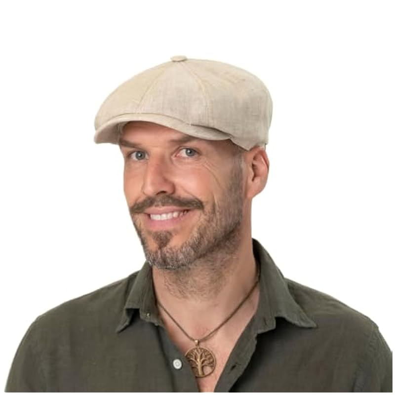 Stetson Stetson Hatteras Linen Newsboy Cap Women/Men | Made in The EU Brown Hats & Caps