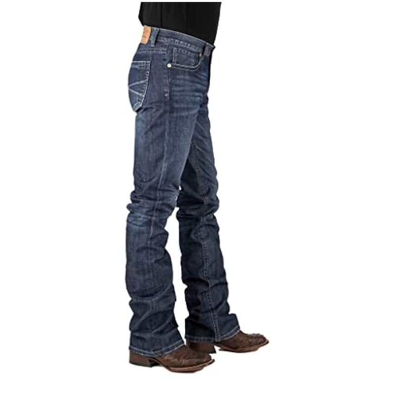 Stetson Jeans ‎mens Stetson Slim Fit Med Distress Stone Wash Slim Fit Medium Stone Wash Jean (27W x 40L) 11-004-1120-0028BU Blue