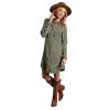‎womens Dresses Stetson Stetson Women's Olive Southwestern Embroidered Shirt Dress Olive X-Small