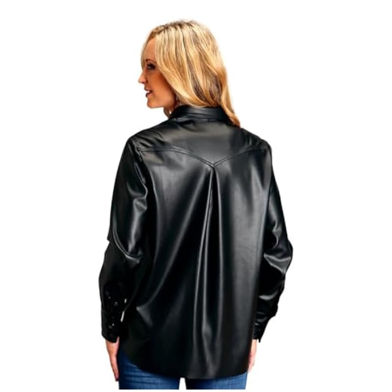 ‎womens Tops, Tees & Blouses Stetson Stetson Western Shirt Womens Faux L/S XL Black 11-050-0539-7052 BL