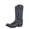Stetson Men's Outlaw Sciver Biker Tooled Performance Western Boot Snip Toe Black 12 D Stetson ‎mens Shirts