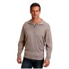 Stetson Mens Heathered Brown Wool Blend Zip Sweater XL Stetson ‎mens Sweaters