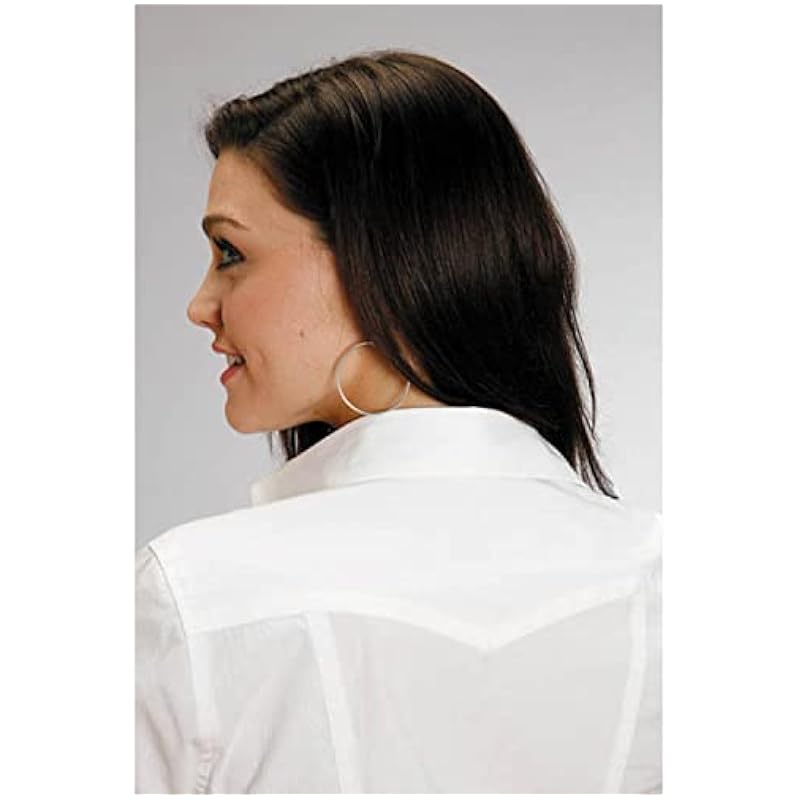 Stetson Stetson Women's End On Solid Button-Down Long Sleeve Shirt White Medium ‎womens Tops, Tees & Blouses