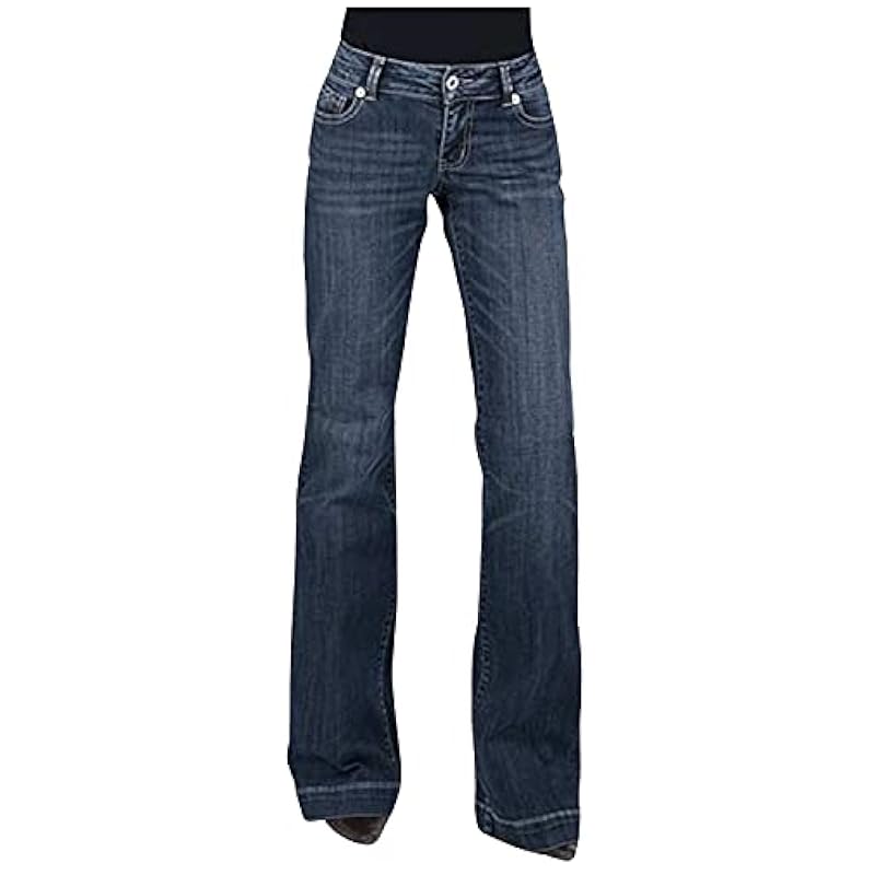 ‎womens Jeans Stetson Stetson Women's 214 Trouser Flare Jeans Blue 6 REG