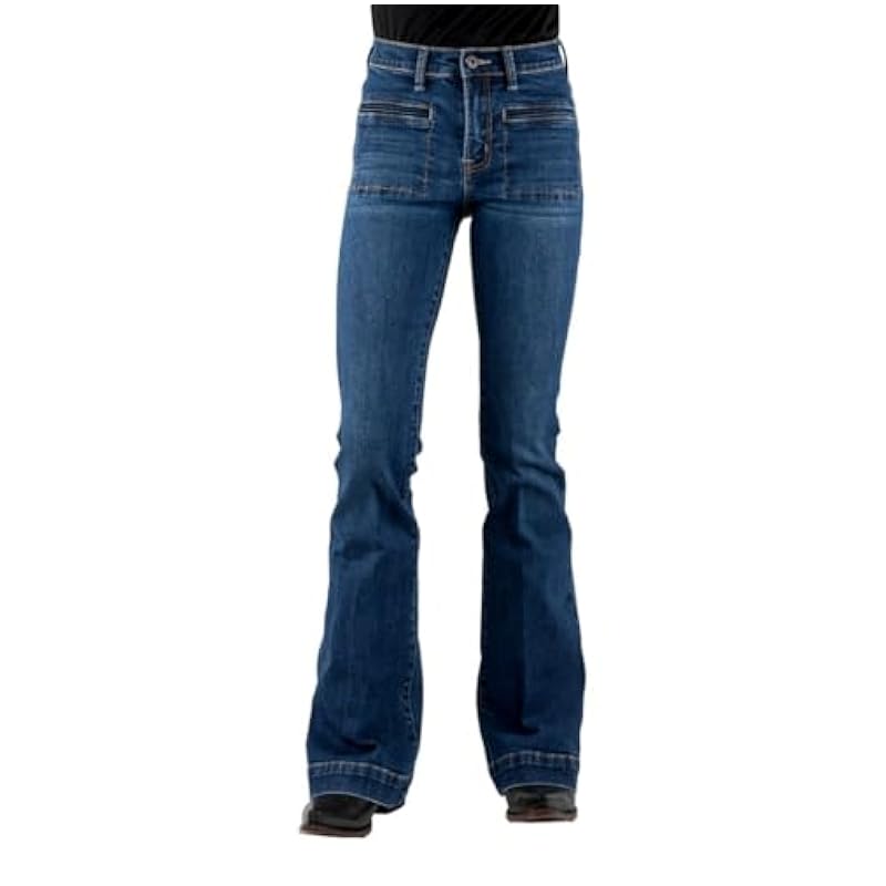 Stetson Western Jeans Womens Flare 16 X-Long Blue 11-054-0921-2419 BU ‎womens Jeans Stetson