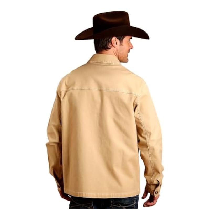 ‎mens Jackets & Coats Stetson Stetson Mens Camel Tan Cotton Blend Canvas Jacket L