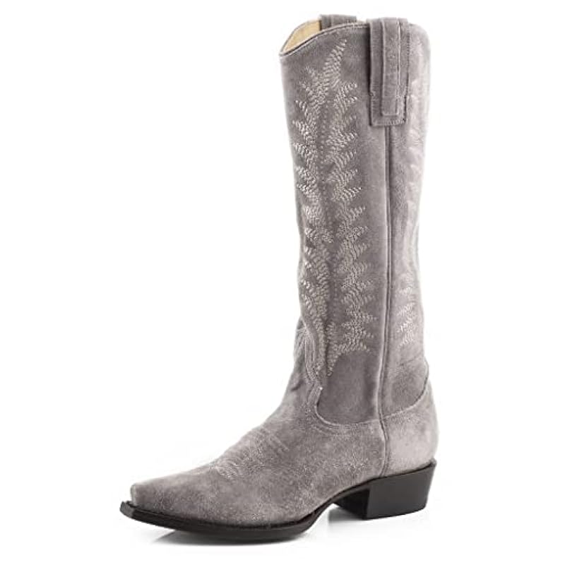 Stetson Women's Emme Western Boot Snip Toe - 12-021-6115-1349 GY 8 M US Grey ‎womens Boots Stetson