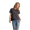 Stetson Western Shirt Womens S/S Solid S Gray 11-039-0513-7039 GY Stetson ‎womens Tops, Tees & Blouses
