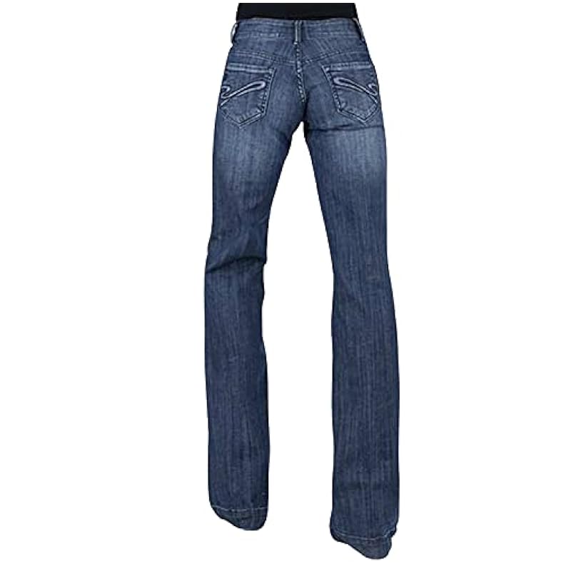 ‎womens Jeans Stetson Stetson Women's 214 Medium Wash Trouser Fit Jeans Blue 14 LNG