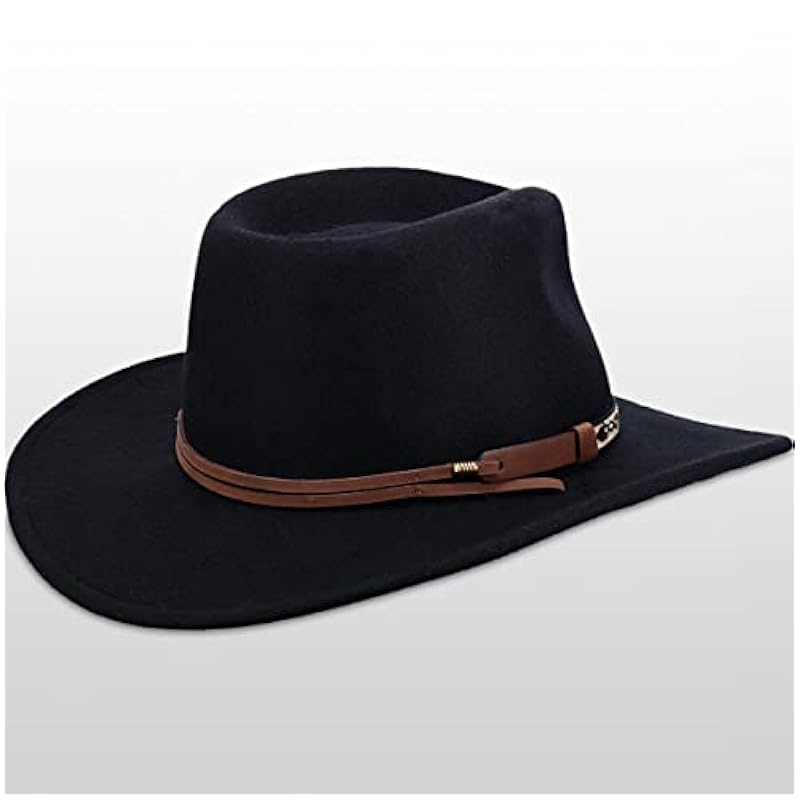 Ashley Hat, Black, L Stetson ‎mens Hats & Caps