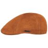 Stetson Hats & Caps ‎mens Stetson Texas Goat Suede Flat Cap Men - Made in The EU Cognac