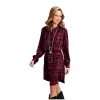 Stetson Western Dress Womens L/S Plaid XL Wine 11-057-0597-6072 WI Stetson ‎womens Dresses