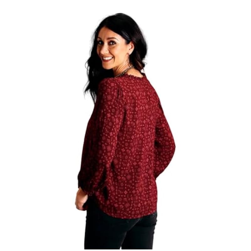 ‎womens Tops, Tees & Blouses Stetson Stetson Western Shirt Womens L/S Peasant S Wine 11-050-0590-7048 WI