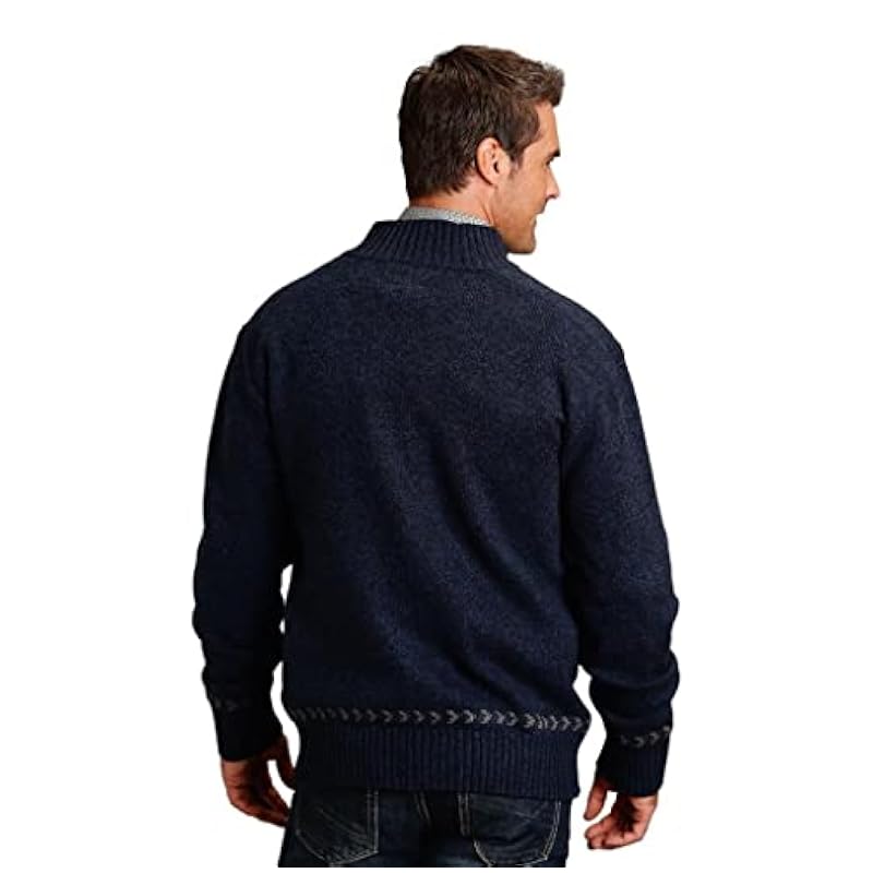 ‎men Sweaters Stetson Stetson Western Sweater Mens Aztec Wool Navy 11-014-0120-7024 BU Blue