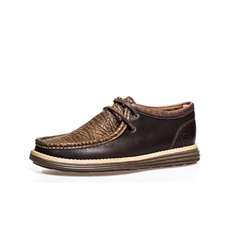 ‎mens Boots Stetson Stetson Footwear Men`s Oiled Brown Distressed Bullhide Lace Up Casual Shoe Brown 8 D