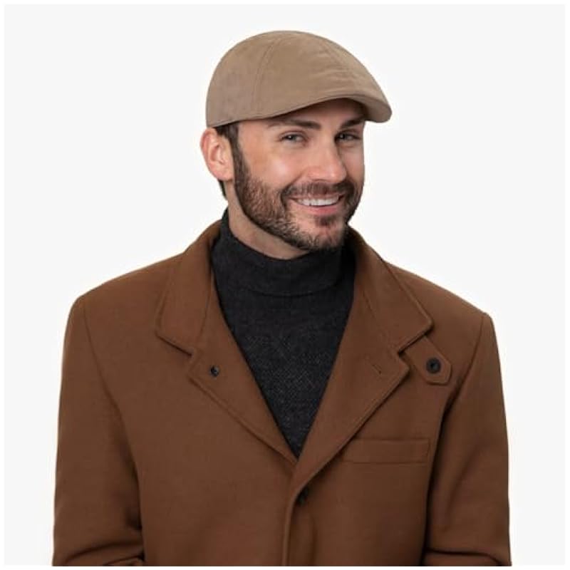 ‎mens Hats & Caps Stetson Stetson Texas Waxed Cotton WR Flat Cap Men - Beige