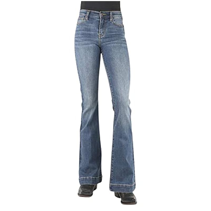 Stetson Jeans ‎womens Stetson Women's 921 Light Wash High Rise Plain Pocket Flare Jean Blue 14 34