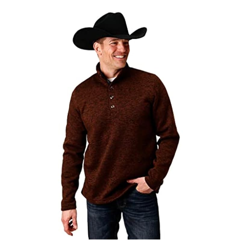 ‎men Active Stetson Stetson Western Sweatshirt Mens Button 2XL Brown 11-014-0120-7033 BR
