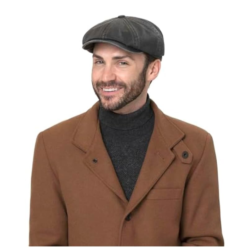 Stetson Hats & Caps ‎mens Stetson Hatteras Datto Flat Cap with Ear Flaps Men - Black